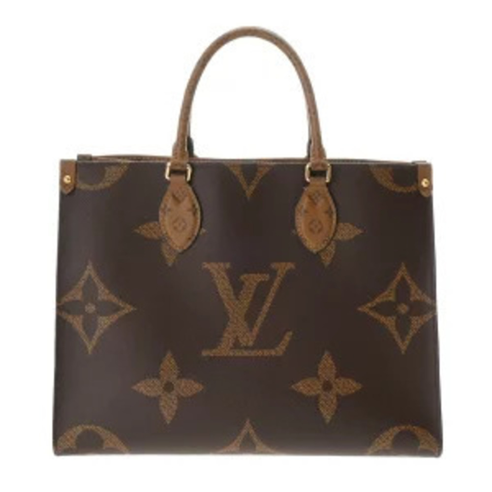 Louis Vuitton Monogram Reverse OnTheGo Canvas Top Handle Bag Brown